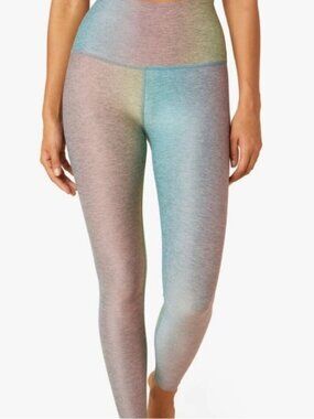 NWT Beyond Yoga Spacedye Silver Mist Prismatic Rainbow Leggings size S